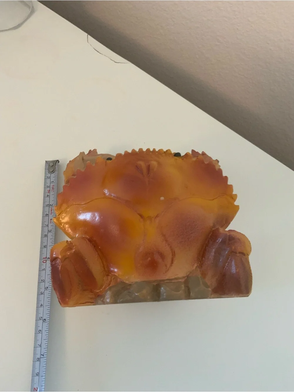 Realistic Red Crab wine bottle holder, Tan and Coral Accents